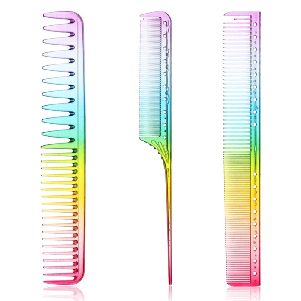 🌈 RAINBOW HEAT RESISTANT & ANTI STATIC HAIR COMBS SET